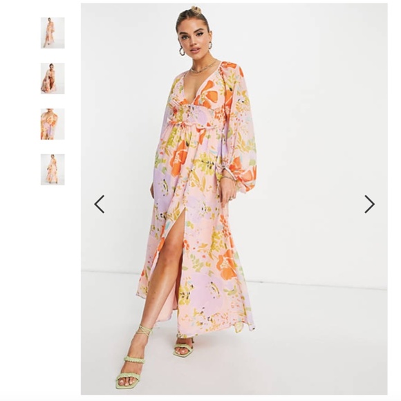ASOS Dresses & Skirts - NWT ASOS Design Floral Open Back Maxi Dress